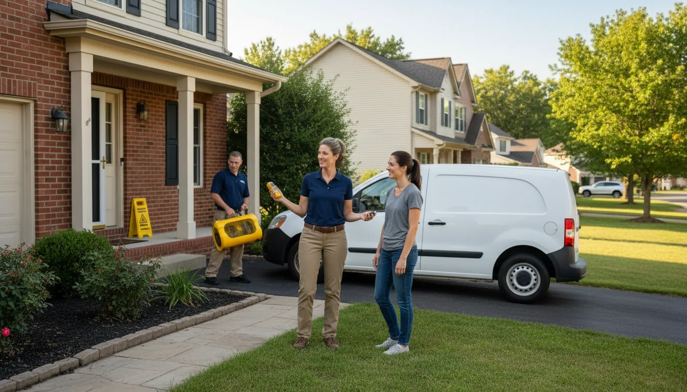 Residential water damage restoration in Gillespie, IL